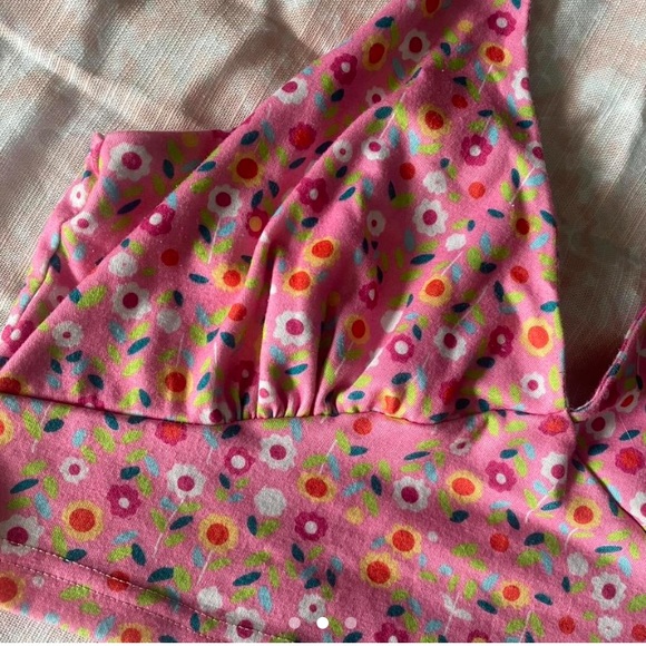 Pink flower halter top, perfect condition so cute size medium. - Picture 2 of 3